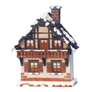 Original Hubrig Volkskunst Winterhaus - Balkon Erzgebirge