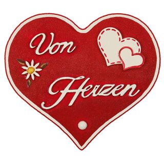 Original Hubrig Volkskunst Magnetpin Herz - Von Herzen Erzgebirge